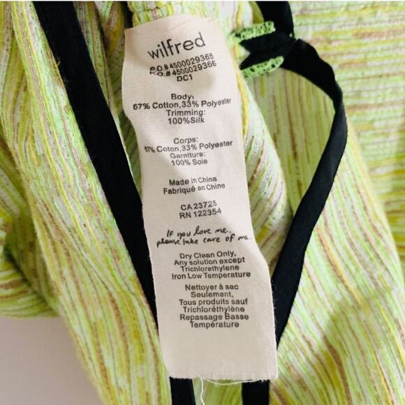 Wilfred Aritzia Palais Neon Green Yellow Textured T-Shirt Top - Picture 14 of 15